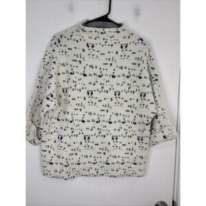 Broadway 38 Sweater Womens Small Anthropologie Black White 3/4 Sleeve Soft Cozy